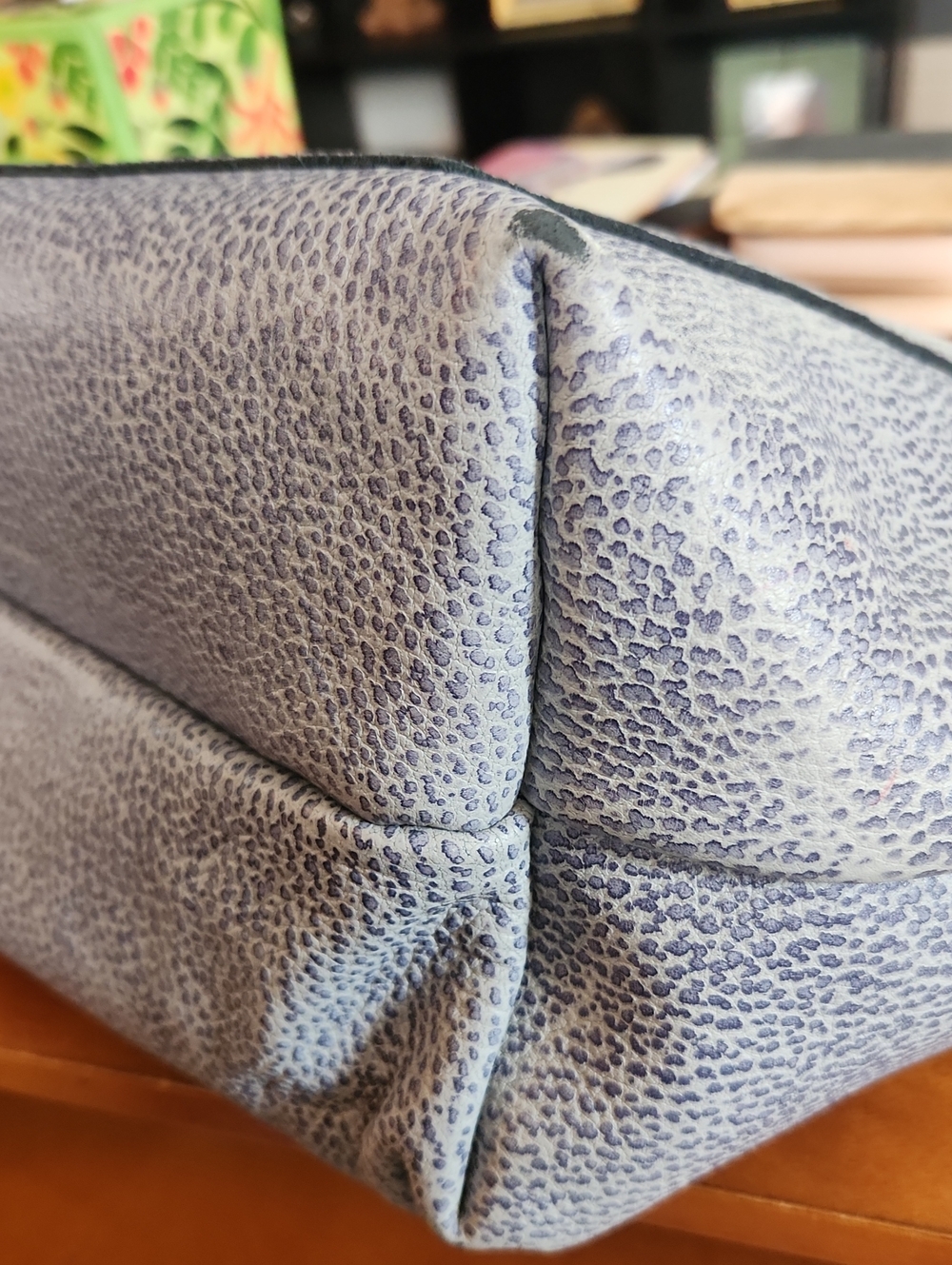 Portland Leather Goods Pebbled Blue Leather Tote - Picture 6 of 6
